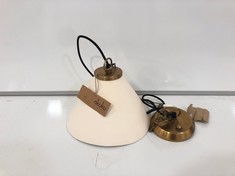 KIARA ORGANIC SHAPE CERAMIC PENDANT LIGHT - ANTIQUE BRASS - ONE SIZE (KL3301) - RRP £210 (COLLECTION OR OPTIONAL DELIVERY)