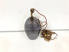 OTORO RECYCLED GLASS PENDANT - SMOKE - SMALL OVAL (OT1701) - RRP £150 (COLLECTION OR OPTIONAL DELIVERY)
