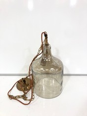 KALSI RECYCLED GLASS PENDANT LIGHT - LUSTRE - SMALL (KP0901) - RRP £210 (COLLECTION OR OPTIONAL DELIVERY)