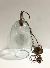 OTORO GLASS PENDANT - CLEAR GLASS - LARGE OVAL 48 X 31CM (DIA) (OP1402) - RRP £250 (COLLECTION OR OPTIONAL DELIVERY)