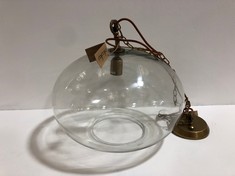 OTORO GLASS PENDANT - CLEAR GLASS - LARGE ROUND 32 X 45CM (DIA) (OP1502) - RRP £250 (COLLECTION OR OPTIONAL DELIVERY)