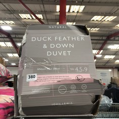 JOHN LEWIS DUCK FEATHER & DOWN DUVET - SINGLE 135X200 CM (DELIVERY ONLY)