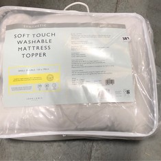 JOHN LEWIS SOFT TOUCH WASHABLE MATTRESS TOPPER - WHITE - SMALL DOUBLE (DELIVERY ONLY)