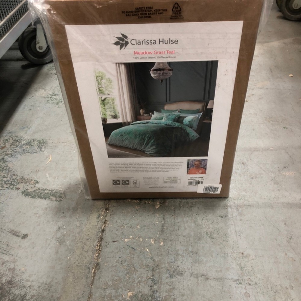 John Pye Auctions CLARISSA HULSE MEADOW GRASS TEAL KING DUVET COVER