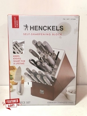 ZWILLING HENCKELS MODERNIST 20 PIECE SELF-SHARPENING KNIFE BLOCK SET - RRP £218 (DELIVERY ONLY)
