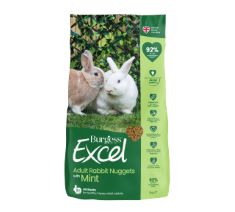 18 X BURGESS EXCEL NUGGETS WITH MINT ADULT RABBIT FOOD 3 KG. (DELIVERY ONLY)