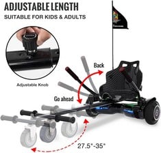 EVERCROSS SELF BALANCING SCOOTER WITH SEAT HOVERBOARD (ORIGINAL RRP - £159.99) IN BLACK. (WITH BOX) [JPTC67035]