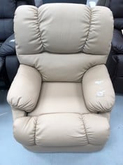 ASTAN RELAX ARMCHAIR WITH SELF-HELP FOR LIFTING PEOPLE IN LIGHT CHOCOLATE COLOUR.