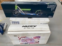 3 X ITEMS INCLUDING 2 DISNEY BIKES (FROZEN AND MINNIE) AND HUDORA SCOOTER.