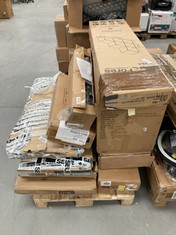 PALLET OF A VARIETY OF FURNITURE OF DIFFERENT MODELS AND STYLES INCLUDING FOR SHELVING (MAY BE BROKEN AND INCOMPLETE).