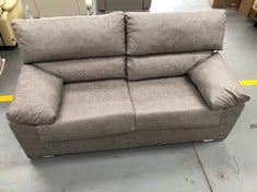 TWO-SEATER SOFA, GREY COLOUR, SLIT ON RIGHT SIDE.