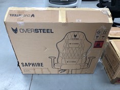 OVERSTEEL - SAPHIRE PROFESSIONAL GAMING CHAIR WATERPROOF FABRIC, HEIGHT ADJUSTABLE, 135° RECLINING BACKREST, GAS SPRING CLASS 3, UP TO 120KG, COLOUR LIGHT GREY/BLACK.