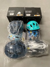 8 X HELMETS OF DIFFERENT MODELS AND SIZES INCLUDING SPORT HELMET.