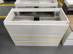 BATHROOM CABINET WITH 3 DRAWERS AND LEGS 100CM WHITE COLOUR.