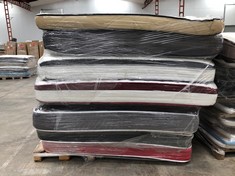 7 X MATTRESSES OF VARIOUS SHAPES AND SIZES WHICH MAY BE DIRTY OR SCUFFED.