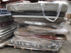 PALLET OF FURNITURE OF VARIOUS MODELS AND SIZES MAY BE BROKEN AND INCOMPLETE INCLUDING MATTRESSES.