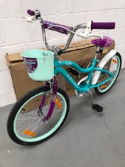 SCHWINN 20" TURQUOISE AND PURPLE CHILDREN'S BIKE .