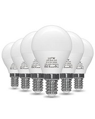 26 X LUTW E14 GOLF BALL LED LIGHT BULBS, 5W, EQUIVALENT TO 40W  SMALL EDISON SCREW G45 BULB, WARM WHITE 3000K ENERGY SAVING SES BULB, 450 LUMENS NON-DIMMABLE, PACK OF 6 - TOTAL RRP £234: LOCATION - D