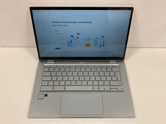 ASUS NOTEBOOK C433T 50GB (ORIGINAL RRP - €149,99) IN SILVER. (WITH CHARGER. WITHOUT BOX, SEVERAL KEYS ON THE KEYBOARD DO NOT WORK. QWERTY KEYBOARD. CONTAINS Ñ). INTEL CORE (TM) M3-8100Y, 7GB RAM, 14.