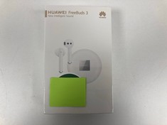 HUAWEI FREEBUDS 3 AIR BUDS (ORIGINAL RRP - €150.00) IN WHITE (WITH BOX AND CHARGER). (SEALED UNIT). [JPTZ5750]