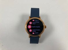 MISFIT VAPOR 2 SMARTWATCH (ORIGINAL RRP - €249.00) ON GOLD COLOURED WATCH AND DARK BLUE STRAP: MODEL NO DW7B1 (WITH BOX AND CHARGER) [JPTZ5723]