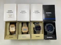 4 X CASIO WATCHES INCLUDING MODEL A168WG-9EF GOLD AND SILVER COLOUR - LOCATION 6A.