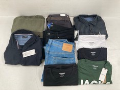10 X JACK & JONES GARMENTS VARIOUS SIZES AND STYLES INCLUDING PLAID SHIRT 3XL- LOCATION 13A.