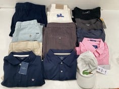 12 X GARMENTS OF VARIOUS BRANDS, SIZES AND MODELS INCLUDING PINK GANT SHIRT SIZE L - LOCATION 25A.