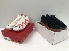2 X PAIRS OF PUMA SHOES SIZES 45 AND 43 INCLUDING FOOTBALL - LOCATION 51A.