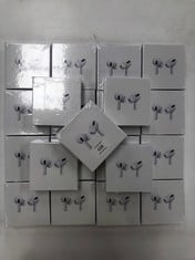 21 X WHITE WIRELESS EARPHONES WITH CHARGING CASE (MODEL NOT SPECIFIED) - LOCATION 50B.