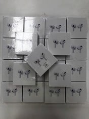 21 X WHITE WIRELESS EARPHONES WITH CHARGING CASE (MODEL NOT SPECIFIED) - LOCATION 50B.