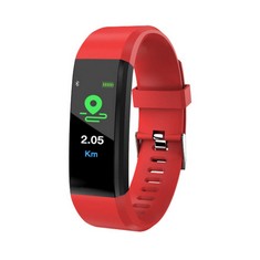 30 X ID115 PLUS COLOUR DISPLAY SMART RING PEDOMETER BLUETOOTH MOBILE BRACELET PEDOMETER, MESSAGE REMINDER, WATERPROOF SMART BRACELET, ALMOST COMPATIBLE WITH ALL SMARTPHONES （RED）- LOCATION 51B.