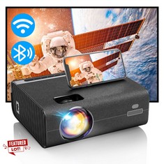 YCLZY BLUETOOTH PROJECTOR WITH CANVAS, FULL HD 1080P WIFI, 9000 LUMENS, OUTDOOR LED PROJECTOR, 10000:1 CONTRAST, DAYLIGHT PROJECTOR FOR HOME CINEMA, IOS, ANDROID, LAPTOP, - LOCATION 16B.