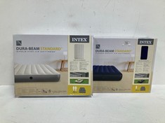 2 X INTEX INFLATABLE MATTRESSES BLUE COLOUR 99X1.91X25 AND WHITE COLOUR 1.37X1.91X25 - LOCATION 8B.