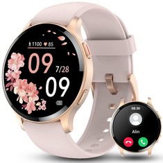 10 X BMOLED SMARTWATCH WOMAN MAN BLUETOOTH 5.1 CALLS/DIAL, 1.45" SMARTWATCH WITH SPO2, MENSTRUAL TRACKER, SLEEP MONITOR, WHATSAPP NOTIFICATIONS ANDROID IOS GOLD - LOCATION 16C.