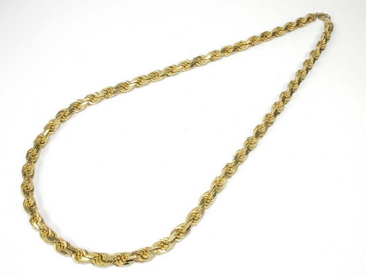 9ct Yellow Gold Rope Chain, 85cm, 314.8g.  Auction Guide: £5,300-£6,300 (VAT Only Payable on Buyers Premium)