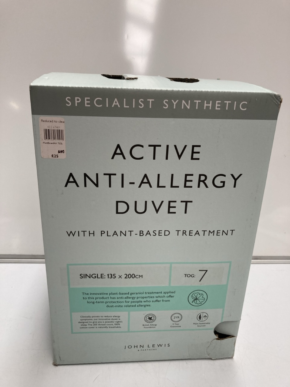 John Pye Auctions 1 x JOHN LEWIS NATURAL DUCK DOWN DUVET, KINGSIZE