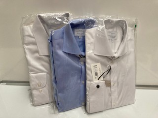 A QTY OF JOHN LEWIS MENS SHIRTS TO INCLUDE TWILL WHITE, SIZE 15R & TWILL BLUE, SIZE 15R