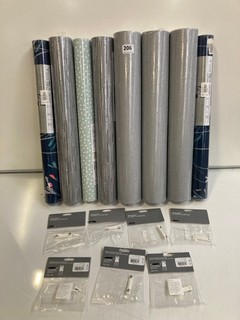 A QTY OF JOHN LEWIS WALLPAPER TO INCLUDE DENTON VINYL PEWTER, AREA COVERAGE 5.23M2