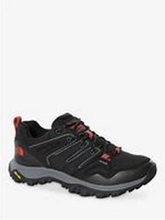 A PAIR OF NORTH FACE SHOES, TNF BLACK/HORIZON RED, SIZE 6