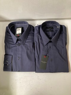 3 X MENS CLOTHING ITEMS TO INCLUDE TED BAKER LONDON BLUE COLLAR SHIRT IN SIZE 16