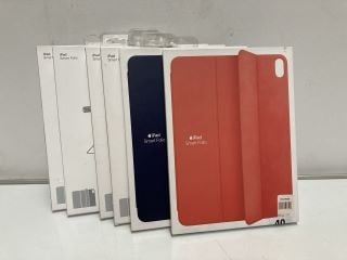 6 X IPAD SMART FOLIOS TO INCLUDE 3 X PINK CITRUS MH0932ZM/A & 2 X WHITE MH0A3ZM/A, 4TH GEN & 1 X BLUE MJMC3ZM/A, 11"1ST, 2ND & 3RD GEN