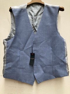 BOX OF ASSORTED MENS CLOTHING ITEMS TO INCLUDE TED BAKER MENS GREY WAISTCOAT IN SIZE 42 R
