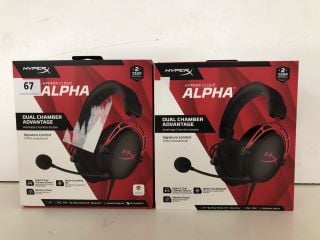 2 X HYPERX CLOUD ALPHA WIRED GAMING HEADSETS