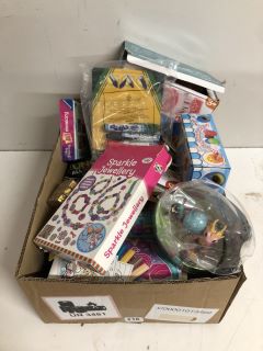 BOX OF ASSORTED ITEMS INC DECOMPRESSION TOY