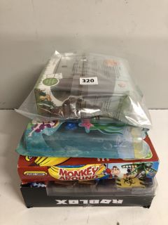 QTY OF ASSORTED ITEMS INC MONKEY AROUND BOARD GAME