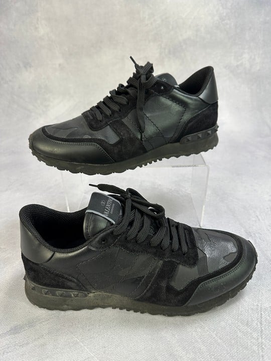 Valentino Rockrunner  Triple Black Camo Sneakers - Size 41.5 (VAT ONLY PAYABLE ON BUYERS PREMIUM)