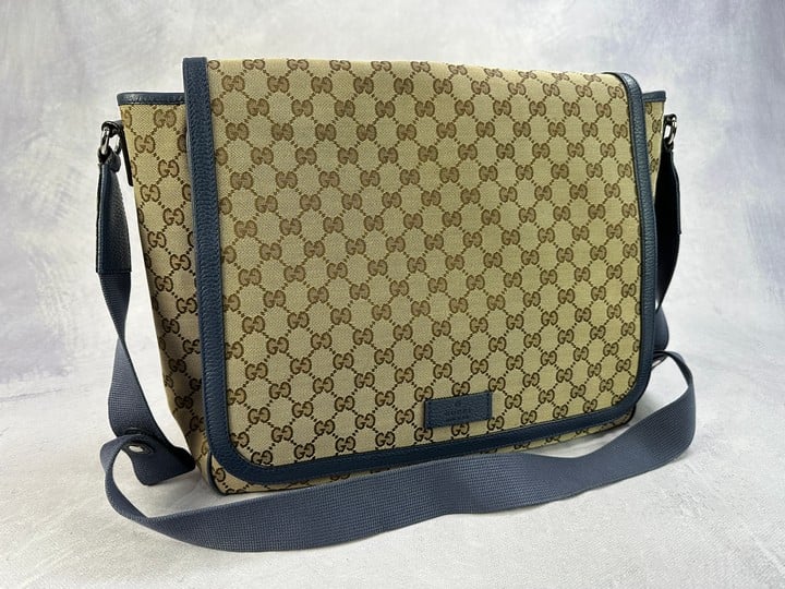 Gucci GG Monogram Nappy Bag 510340, No Changing Mat - Dimensions Approximately 32x37x13cm (VAT ONLY PAYABLE ON BUYERS PREMIUM)
