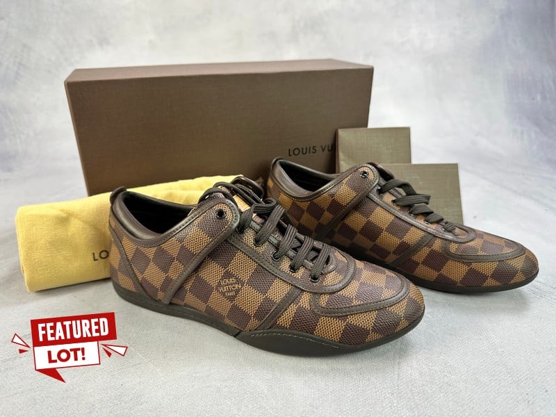 Louis Vuitton Damier Ebene Sneakers With Box, Dust Bags & Spare Laces - Size UK 37 (VAT ONLY PAYABLE ON BUYERS PREMIUM) (MPSS02868558)