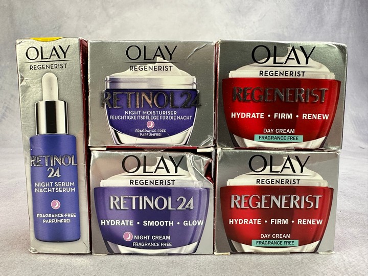 OLAY 5x Various Health & Beauty Products, Including Regenerist Retinol 24 Night Serum (VAT ONLY PAYABLE ON BUYERS PREMIUM) (MPSZ10699232)